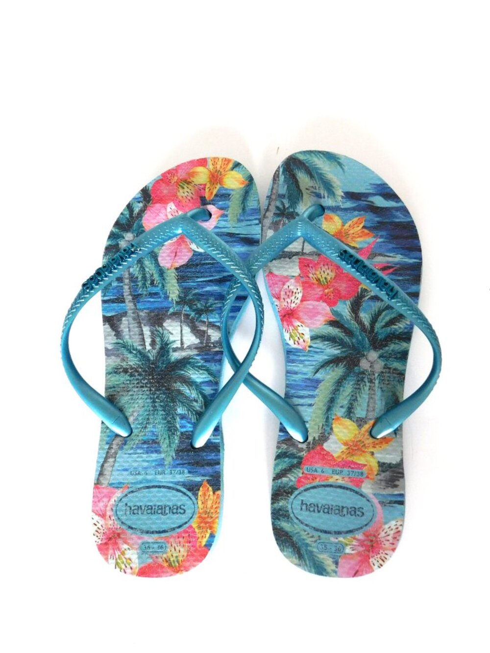 Havaianas Lot of 2 Size 6 Flip flops Tropical Animal Rubber Thong Sandals - Picture 5 of 8